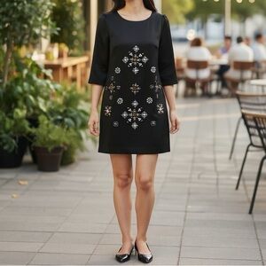 JADE MELODY TAM Sequin Sheath Portrait Dress S